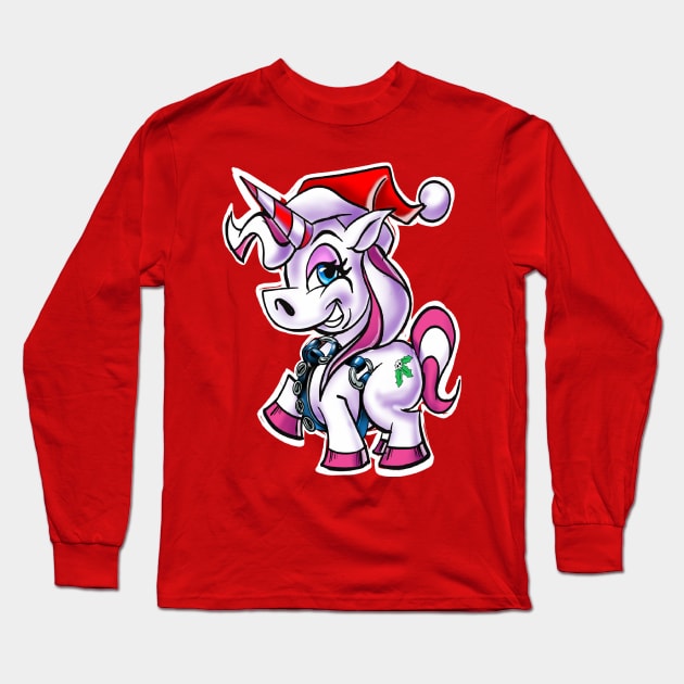 Yule-nicorn Long Sleeve T-Shirt by Biomek